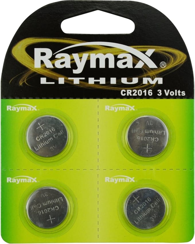 Raymax Lithium knoopcel CR2016 - 3V - 4 stuks - Veelzijdig gebruik