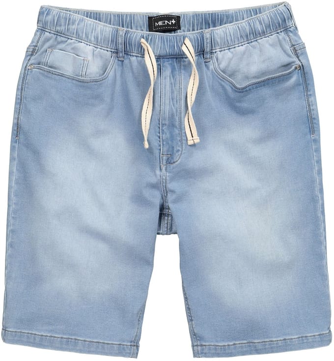 Men Plus - Heren - Superstretch jeansbermuda - Gebleekt denim - Maat L