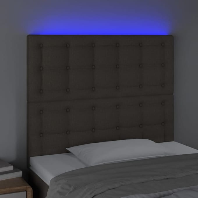 vidaXL - Hoofdbord - LED - 80x5x118/128 - cm - stof - taupe