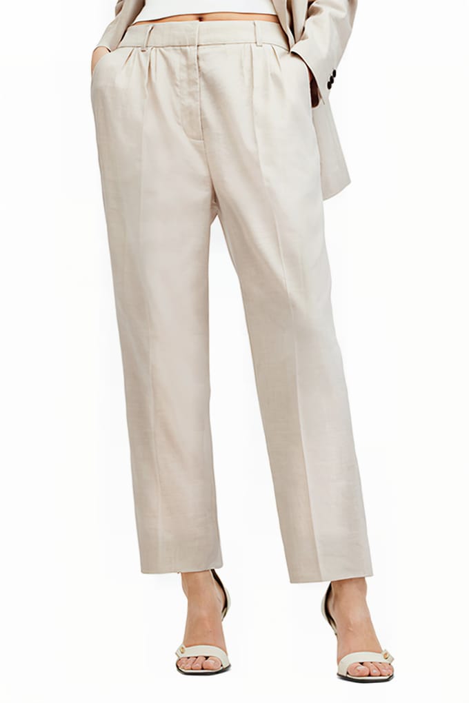 AllSaints Whitney Trouser Neutral Beige Größe: 10 | Straight Jeans Outlet | Damen | Braun