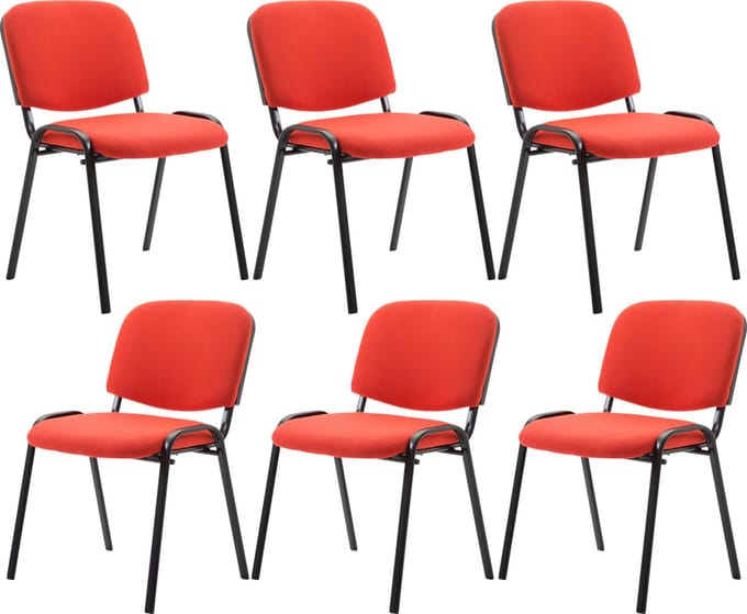 CLP Ken Set van 6 bezoekersstoelen rood