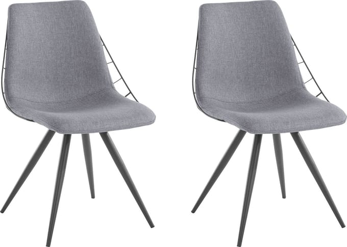 Esme-Eetkamerstoel - Antraciet - Set van 2