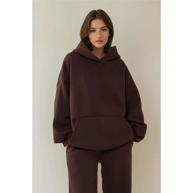 Oversized Hoody met Kangaroo Zak en Loose Fit
