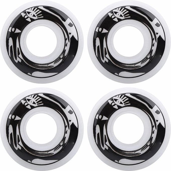 4-delige Set Hoge Elasticiteit PU Visbord Skateboard Wielen Vervangende Accessoireswit met patroon gray