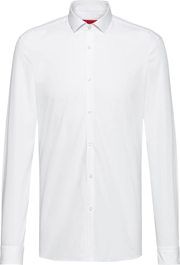 HUGO Erondo slim fit overhemd - popeline - wit - Strijkvriendelijk - Boordmaat: 42