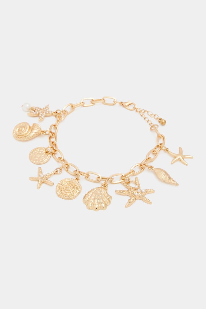 Yours Goudkleurige Gemengde Bedelarmbandsize One Size