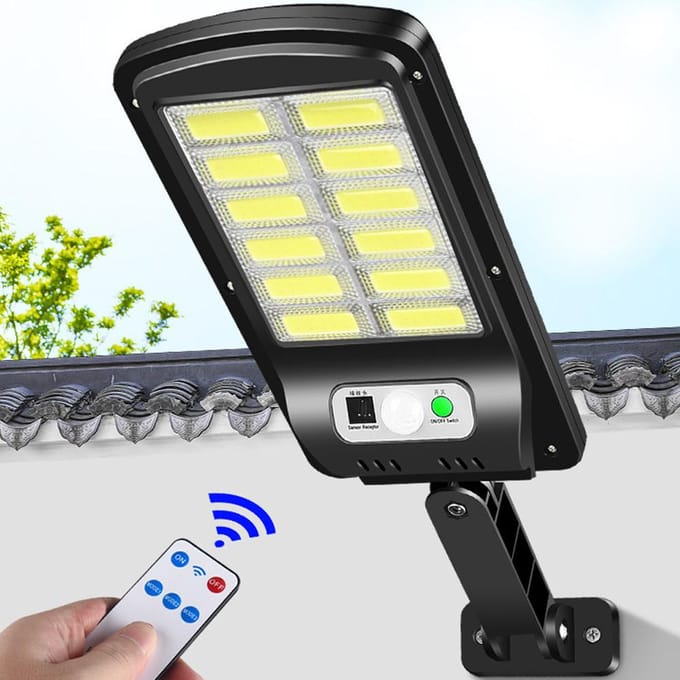 Zonne-straatwandlamp buiten IP65 Waterdicht 6000K Schemering tot zonsopgang Led-buitenverlichting met zwart