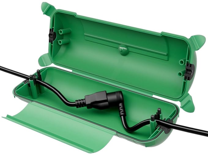 Verlengsnoer Doos - Waterdichte Aansluiting - Buiten Elektriciteit - IP44 Waterdicht - 29 cm Lengte - Groen