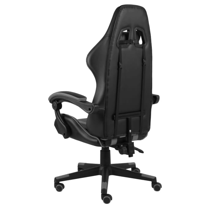 vidaXL - Racestoel - kunstleer - zwart - en - grijs