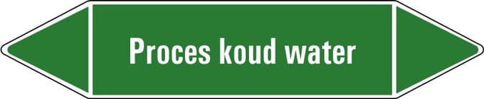 Proces koud water leidingmarkering op vel 179 x 37 mm - 5 per vel