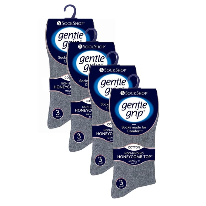 12 Paar Heren Gentle Grip Losse Top Sokken | Extra Brede Niet-Elastische Sokken