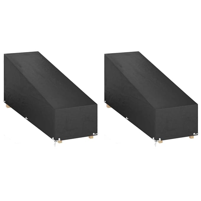 vidaXL - Ligbedhoezen - 2 - st - met - 12 - oogjes - 200x65x35/60 - cm - polyetheen