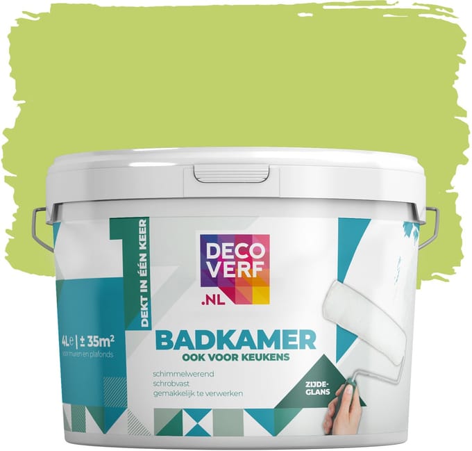 Decoverf badkamer verf appelgroen, 4L