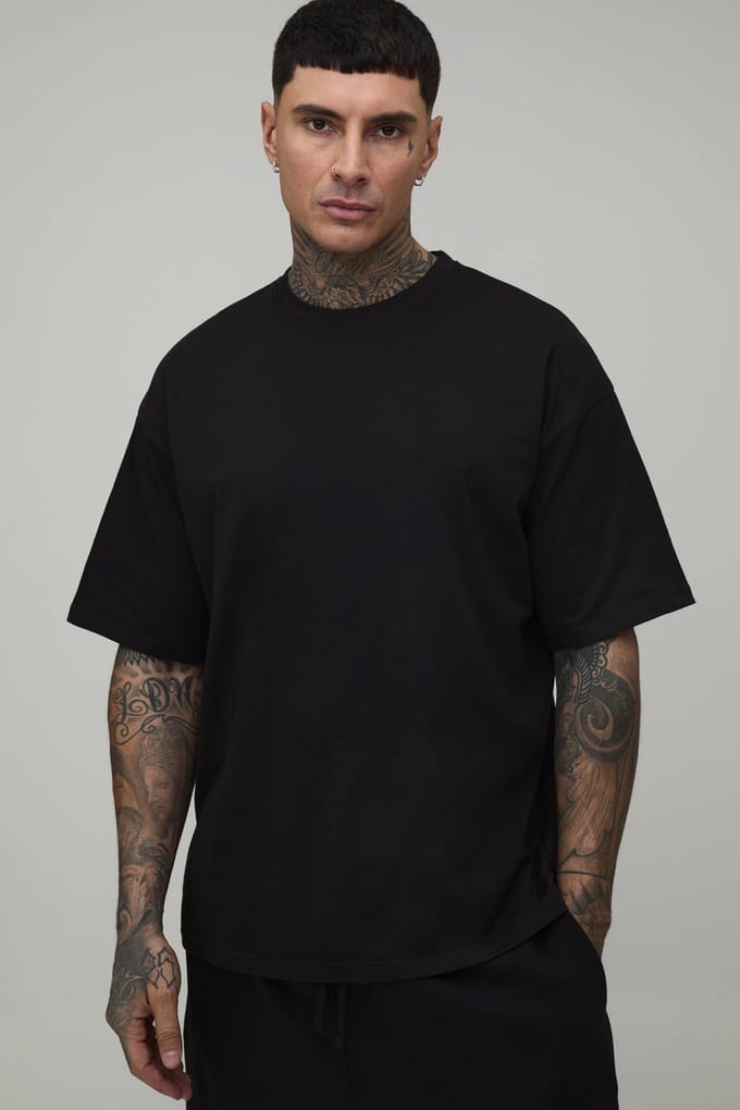 Tall Oversized Essential T-Shirt | Black | Size Medium
