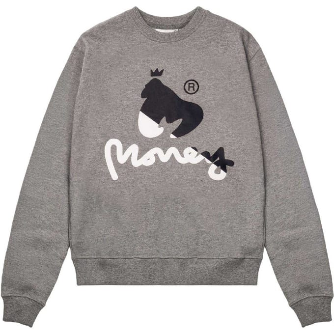 Money Sweatshirt met Chenille Ronde Hals voor Kinderen/Kinderen (Grijs)