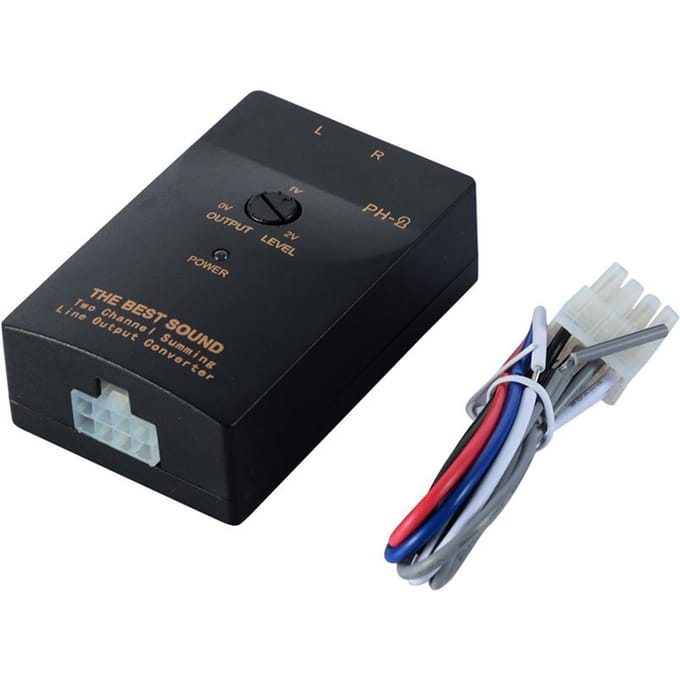 Convertisseur Audio professionnel pour voitures, Kit de sortie de ligne de sommation de niveau haut à bas 0-2V