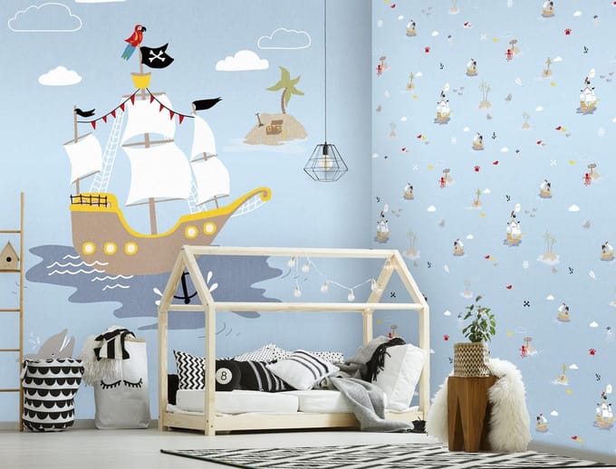 INGK - Kate & Andy - Behang - Little Pirates (blue)