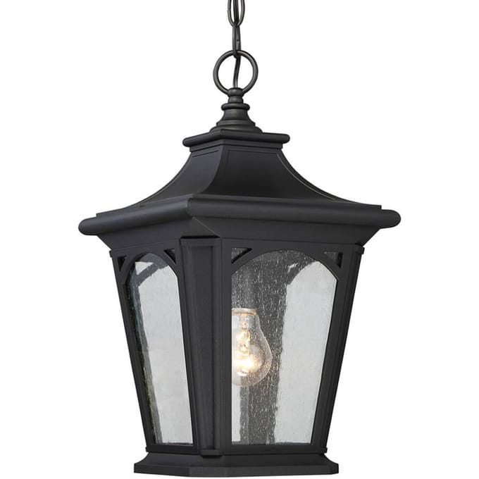 Quoizel LED Buiten Hanglamp Bedford | 1X E27 Max 60W | IP44 | Dimbaar | Mystic Black