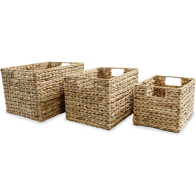 Vidaxl Ensemble de Paniers de Rangement, 3 Pièces, Jacinthe d'Eau