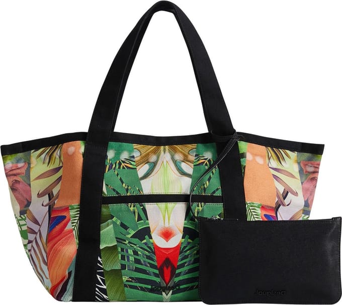 Desigual Shopper Bols Urban Beach Merida Shopping Bag Moss Veelkleurig