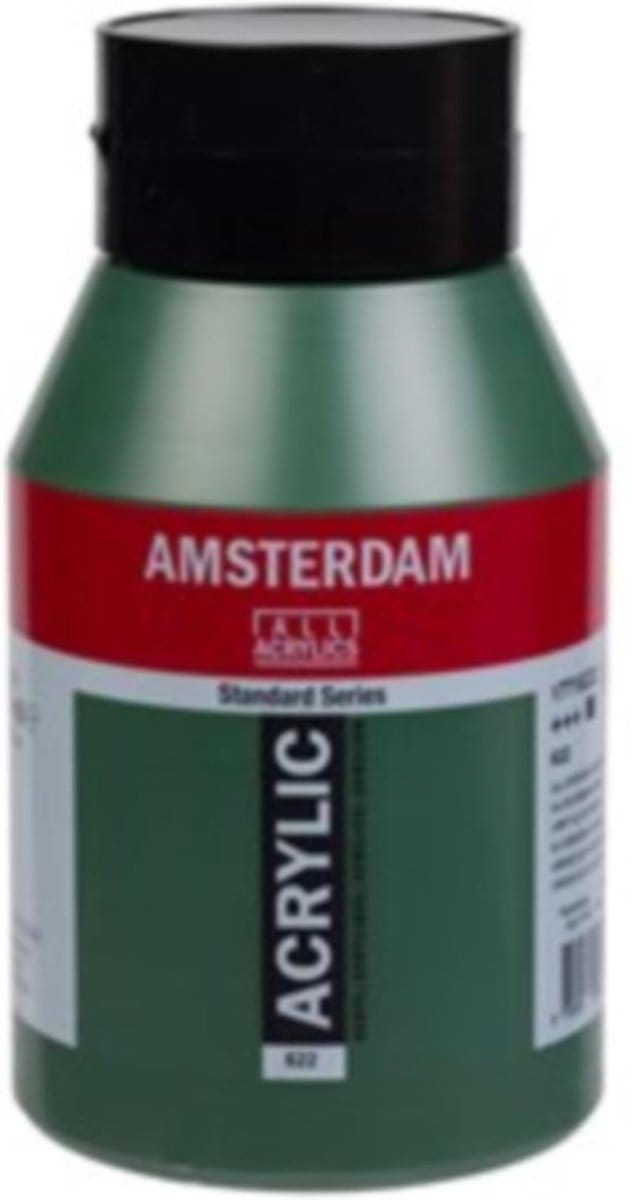 Amsterdam Acrylverf - Olijfgroen donker - 1000ml - Lichtecht en geurloos