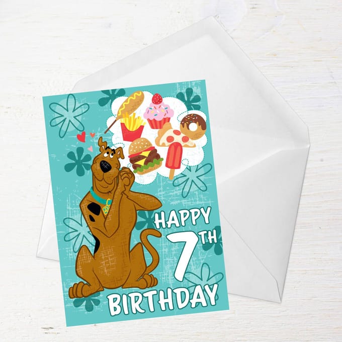 Scooby Doo 7th Birthday Greetings Card - Standard Card