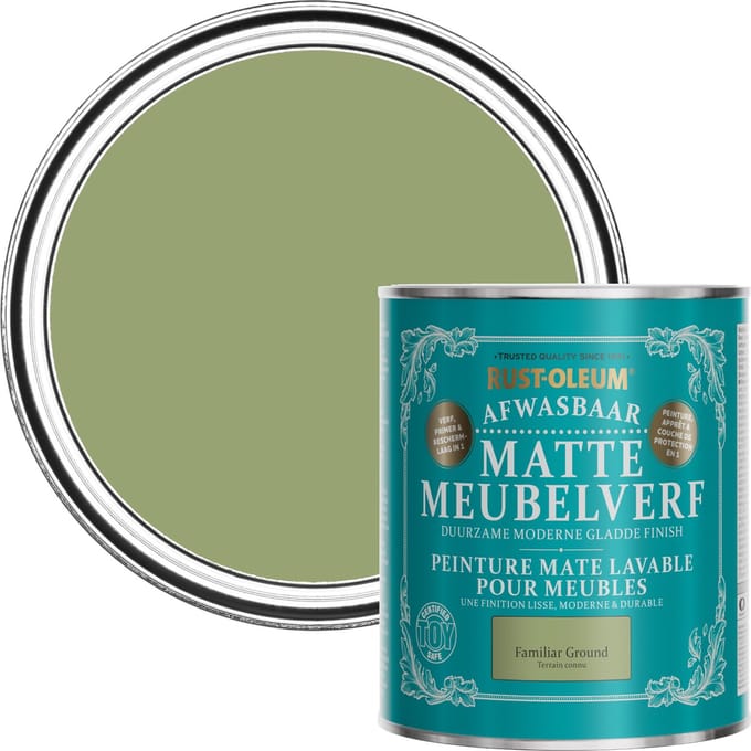Rust-Oleum Groen Afwasbaar Matte Meubelverf - Familiar Ground 750ml