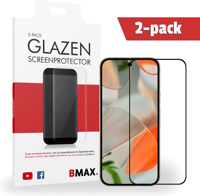 2-pack BMAX Screenprotector geschikt voor Google Pixel 9 - Screenprotector van gehard glas - Google screenprotectors - Telefoonaccessoires - Telefonie & Accessoires - Beschermglas - Glas screenprotectors