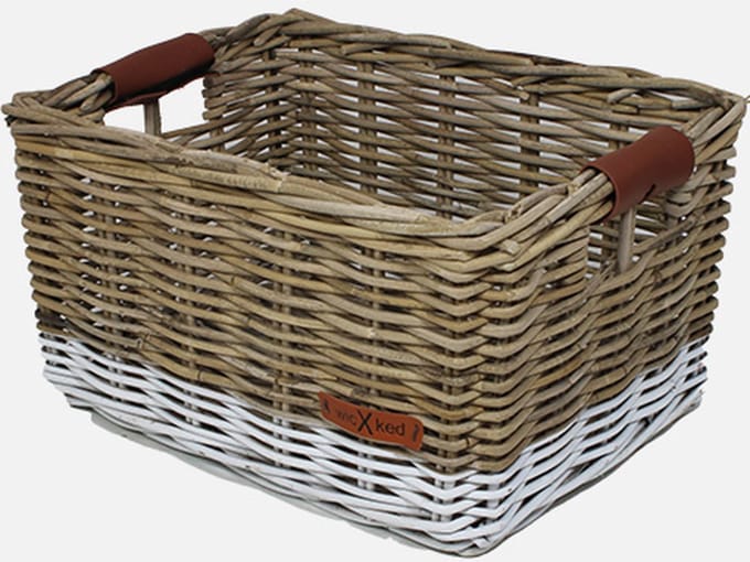 WICKED kratmand L grijs/witte onderkant (46x35x25)