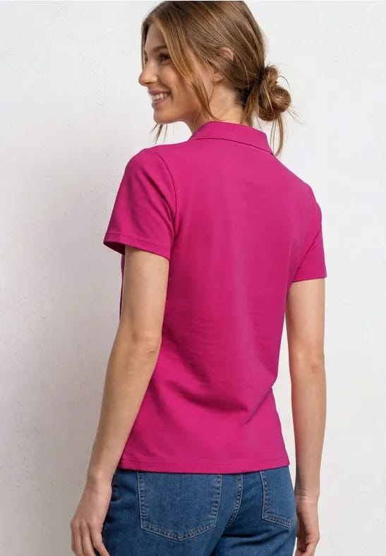 Poloshirt met korte mouwen en gespleten hals