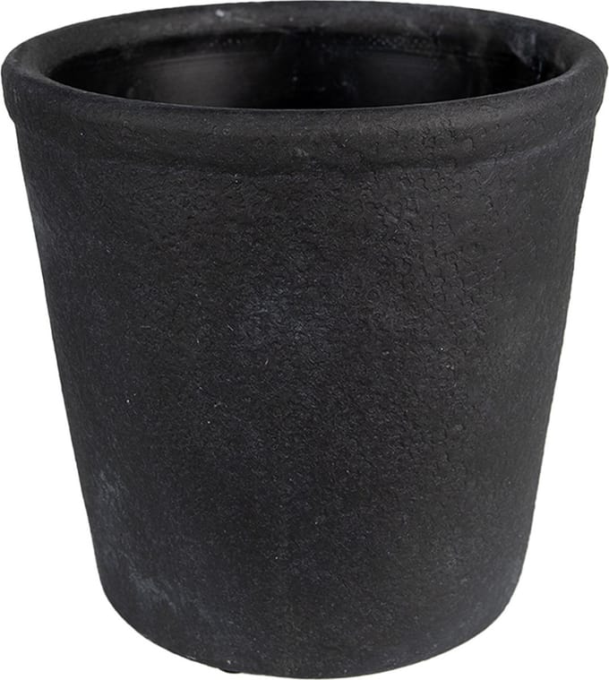 Keramiek Bloempot voor Binnen – Grijs – Rustieke Pot – Ø 16 cm – Keramiek