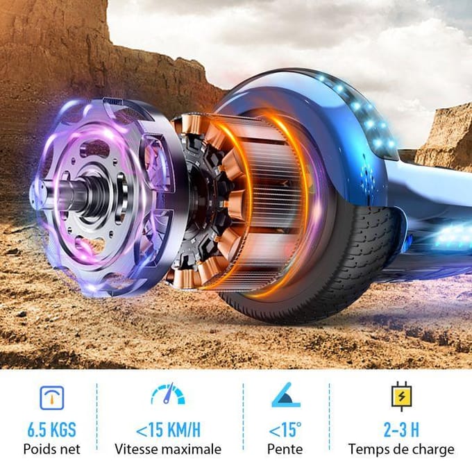 Hoverboard RCB 6,5 Inch Bluetooth LED Karting Verstelbaar Blauw blauw