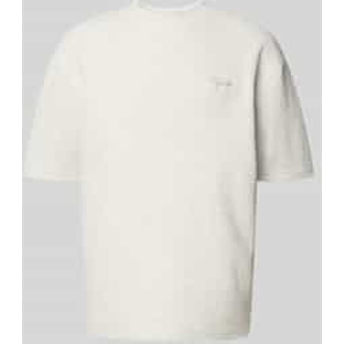 Oversized T-shirt met structuurpatroon en labelstitching