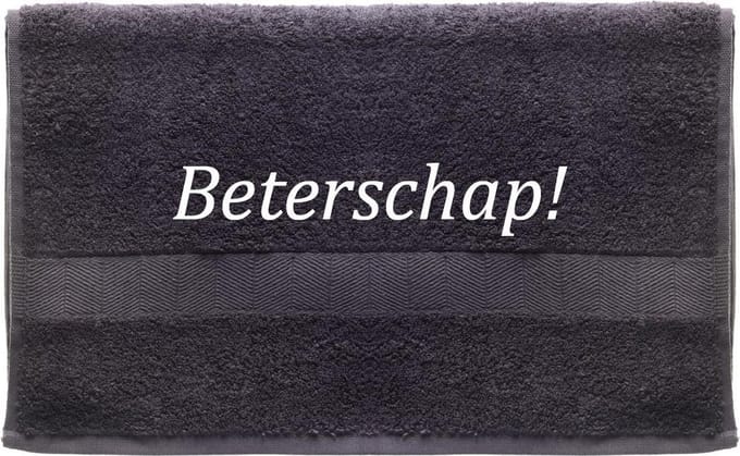 Handdoek - Beterschap - 100x50cm - Grijs