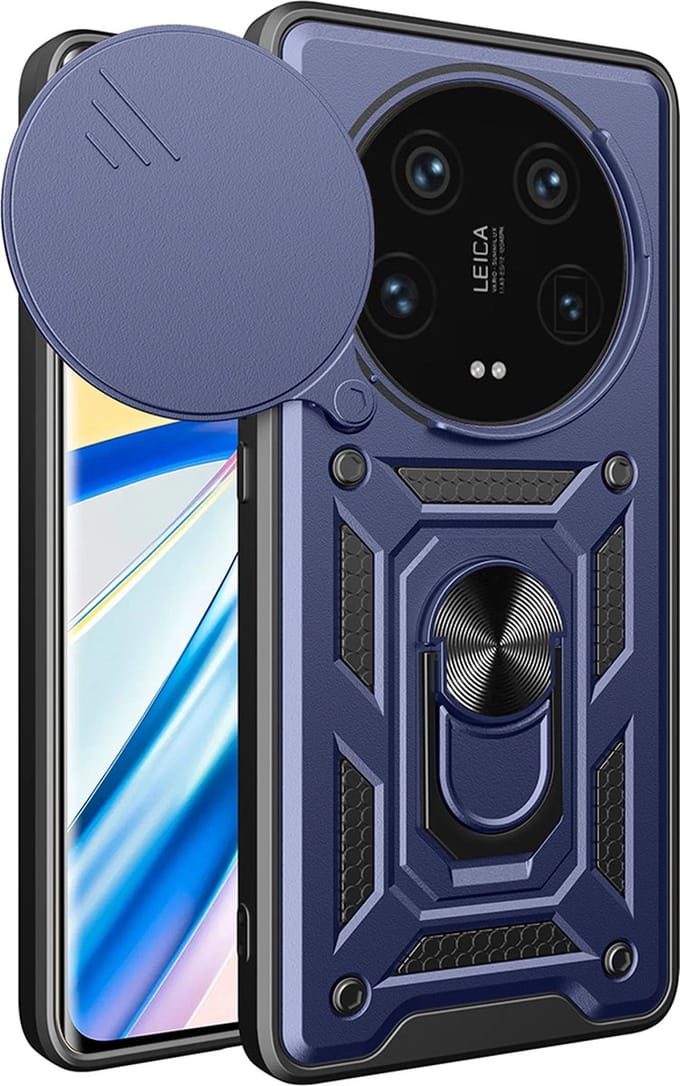Hoesje geschikt voor Xiaomi 14 Ultra - Techsuit Camshield Back Cover - Blauw