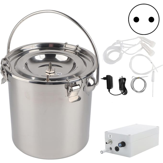 Melkmachine Kit Draagbare Elektrische Melker Instelbare Pulsatie Melker voor Geit Schaap 7L