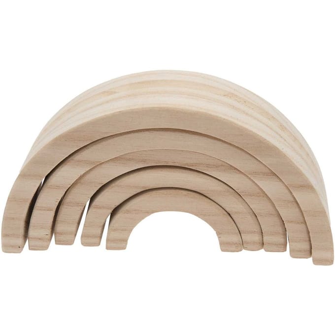 Houten regenboog, 5-delig, dennenhout