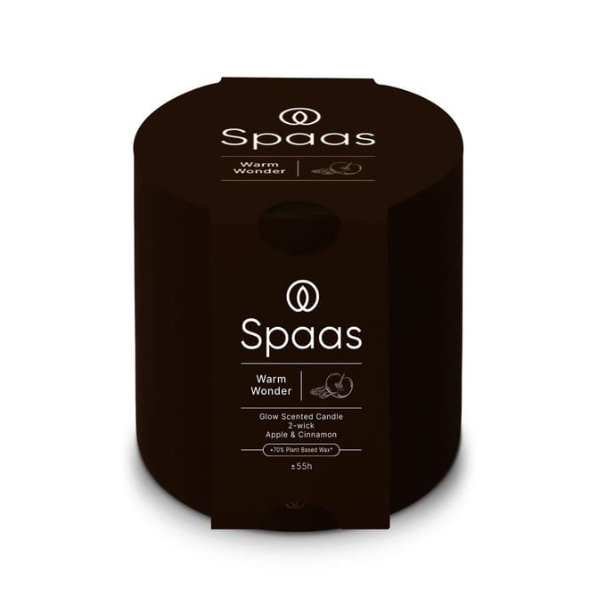 SPAAS Glow Geurkaars 2-wiek Appel en Kaneel ± 55 branduren