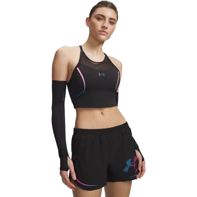 Under Armour Velociti Elite Crop  Hardloopshirt Dames-zwart, pink