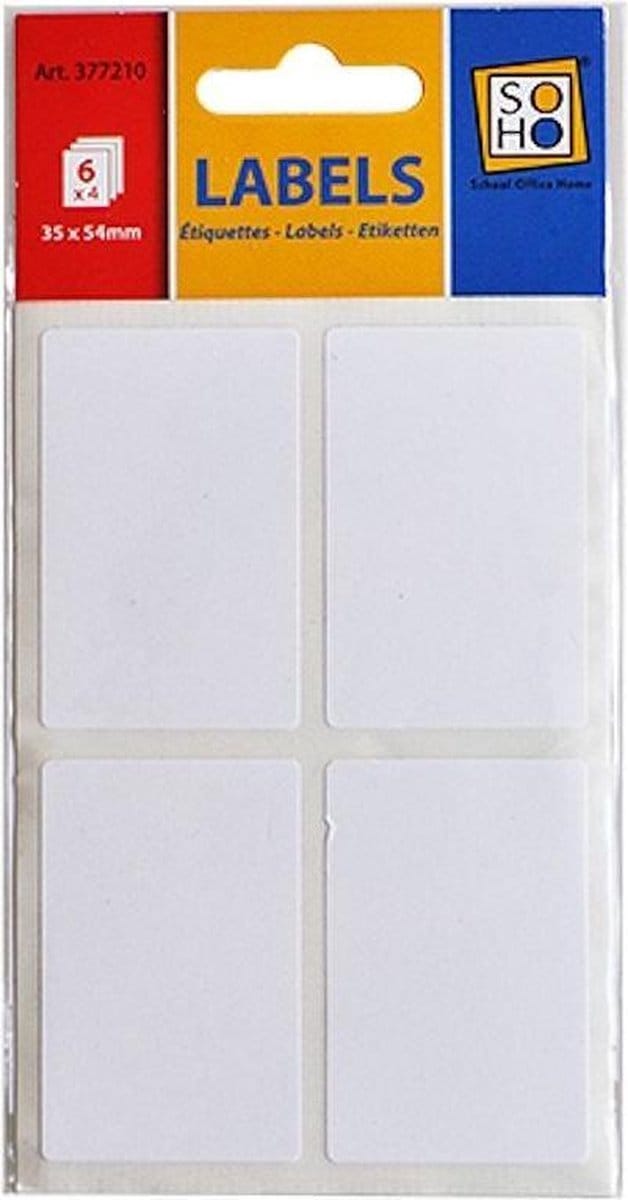 Etiketten wit 35x54 mm 6 vel a 4 stuks