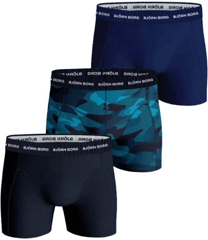 Björn Borg - Heren Onderbroeken 3-Pack Boxers - Blauw - Maat M