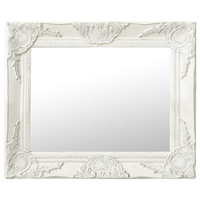 vidaXL - Wandspiegel - barok - stijl - 50x40 - cm - wit