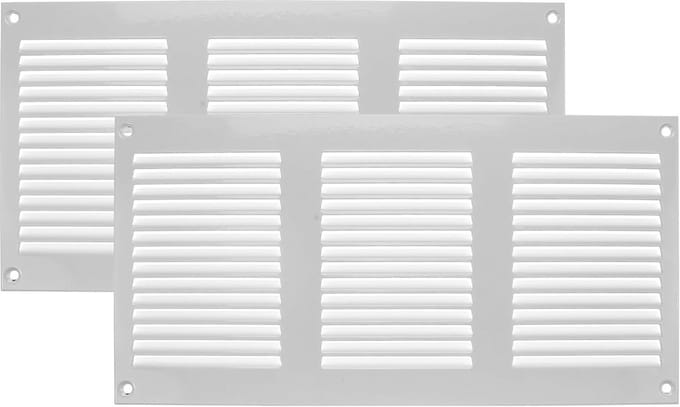 2 Stuks Ventilatie Rooster Wit 30x15 cm - Luchtterugloopgrill met Insectenhor