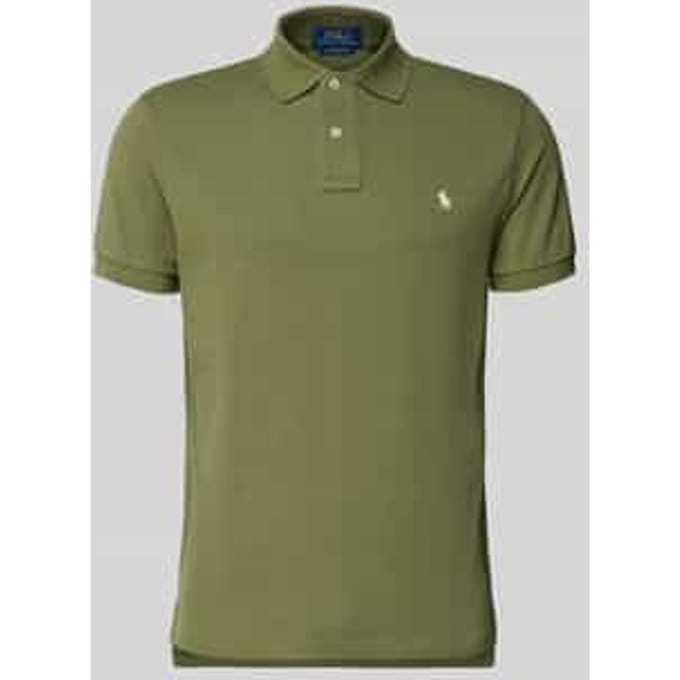 Custom slim fit poloshirt van puur katoen