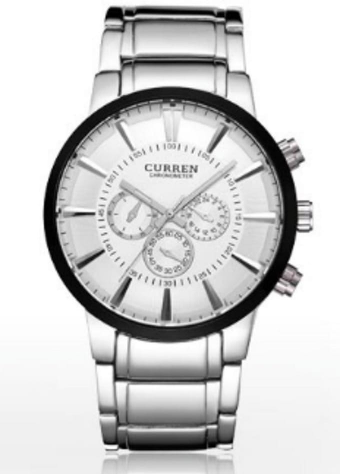 Curren Horloge Ø 37 mm - Zilver/Wit - Inclusief horlogedoosje