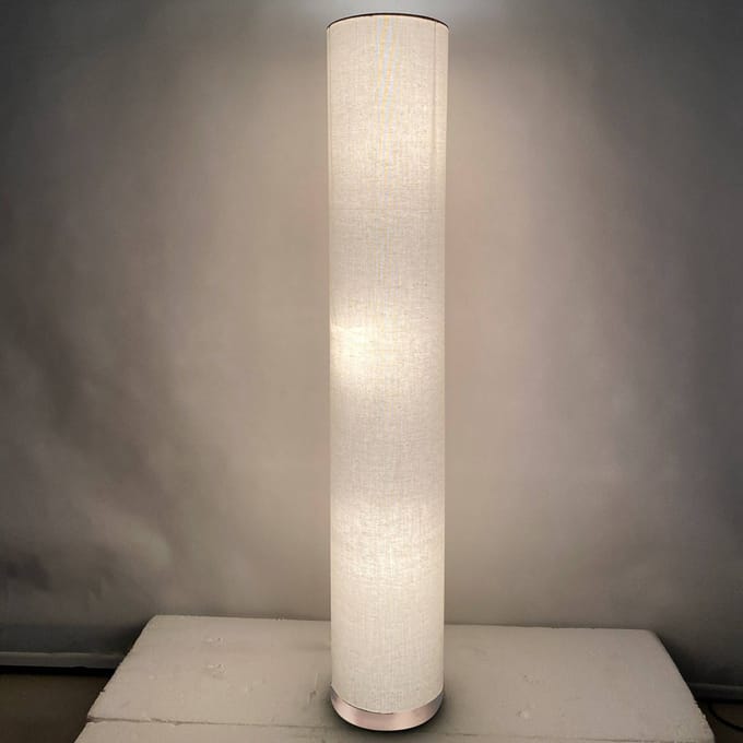 Globo Vloerlamp Ava, zandkleurige textiel-kap