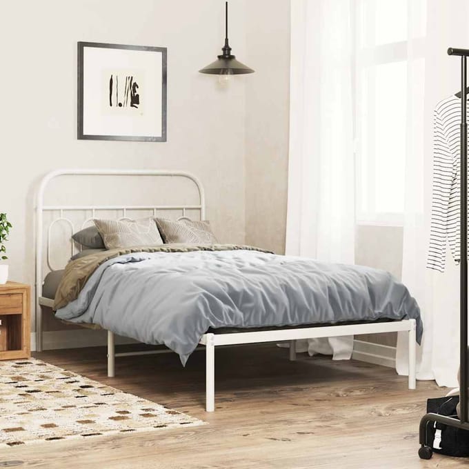 vidaXL - Vervangend - hoofdbord - 100 - cm - metaal - wit