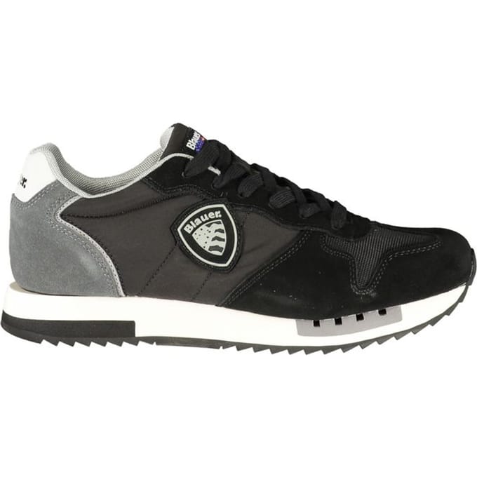Blauer Zwarte Polyurethaan Heren Sneaker