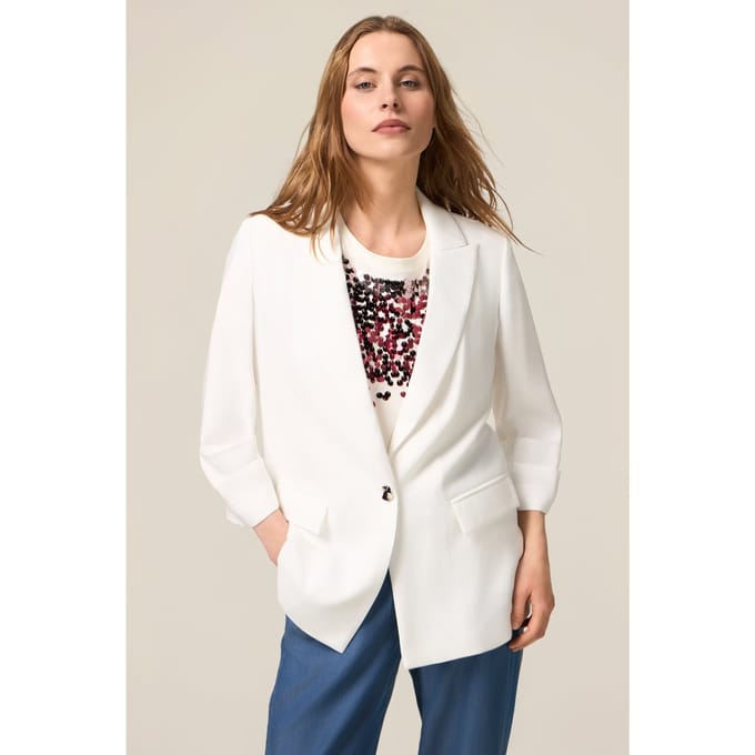 Oltre Fluid Unstructured Jacket White Size: 38 | Blazers Outlet | Dames | Wit