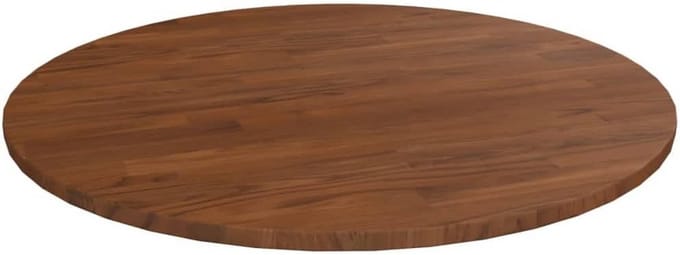 Ronde Tafelblad Massief Eikenhout Donkerbruin 70 cm Doorsnede